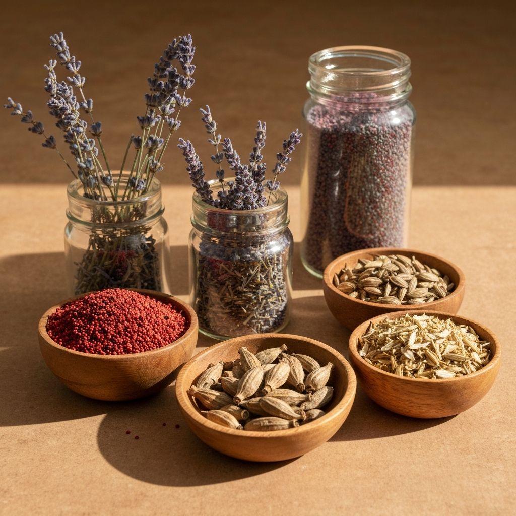 Collection of seeds and dried plant components